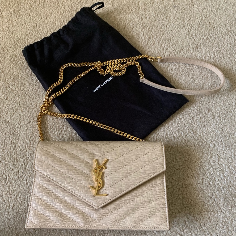 Saint Laurent Small Monogram wallet on chain
